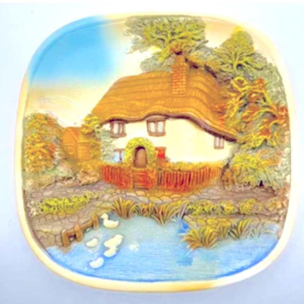Vintage English Country Cottage Scene Wall Plaque Legend Of England Wall Decor